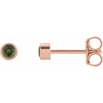 Load image into Gallery viewer, Natural Green Tourmaline Bezel Set Studs