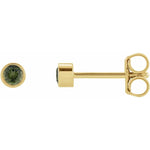 Load image into Gallery viewer, Natural Green Tourmaline Bezel Set Studs