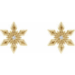Load image into Gallery viewer, Gold Snowflake Stud Earrings for Women