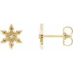 Load image into Gallery viewer, Gold Snowflake Stud Earrings for Women