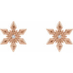 Load image into Gallery viewer, Gold Snowflake Stud Earrings for Women