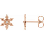 Load image into Gallery viewer, Gold Snowflake Stud Earrings for Women