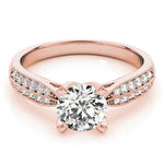 Load image into Gallery viewer, Pave Round Cut Diamond Engagement Ring