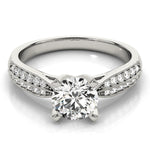 Load image into Gallery viewer, Pave Round Cut Diamond Engagement Ring