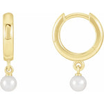 Load image into Gallery viewer, Cultured Pearl Dangle Hoop Earrings