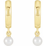 Load image into Gallery viewer, Cultured Pearl Dangle Hoop Earrings