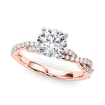 Load image into Gallery viewer, Round Diamond Twisted Shank Engagement Ring