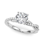 Load image into Gallery viewer, Round Diamond Twisted Shank Engagement Ring