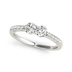 Load image into Gallery viewer, Three Prong Two Round Diamond Ring