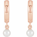 Load image into Gallery viewer, Cultured Pearl Dangle Hoop Earrings