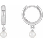 Load image into Gallery viewer, Cultured Pearl Dangle Hoop Earrings