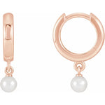 Load image into Gallery viewer, Cultured Pearl Dangle Hoop Earrings