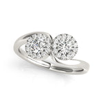 Load image into Gallery viewer, Two Stone Round Diamond Halo Ring