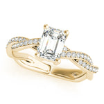 Load image into Gallery viewer, Emerald-Cut Braided Shank Multi-Row Diamond Ring