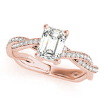 Load image into Gallery viewer, Emerald-Cut Braided Shank Multi-Row Diamond Ring