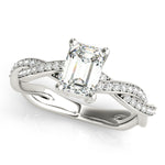 Load image into Gallery viewer, Emerald-Cut Braided Shank Multi-Row Diamond Ring