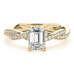 Load image into Gallery viewer, Emerald-Cut Braided Shank Multi-Row Diamond Ring