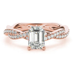 Load image into Gallery viewer, Emerald-Cut Braided Shank Multi-Row Diamond Ring