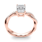 Load image into Gallery viewer, Emerald-Cut Braided Shank Multi-Row Diamond Ring
