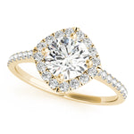 Load image into Gallery viewer, Round Diamond Cushion Halo Engagement Ring