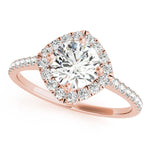 Load image into Gallery viewer, Round Diamond Cushion Halo Engagement Ring