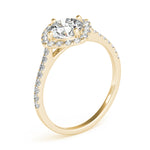 Load image into Gallery viewer, Round Diamond Cushion Halo Engagement Ring