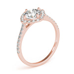 Load image into Gallery viewer, Round Diamond Cushion Halo Engagement Ring