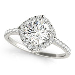 Load image into Gallery viewer, Round Diamond Cushion Halo Engagement Ring