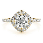 Load image into Gallery viewer, Round Diamond Cushion Halo Engagement Ring