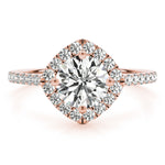 Load image into Gallery viewer, Round Diamond Cushion Halo Engagement Ring