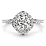 Load image into Gallery viewer, Round Diamond Cushion Halo Engagement Ring