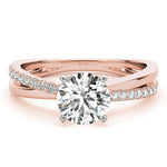 Load image into Gallery viewer, Round Diamond Split Shank Engagement Ring