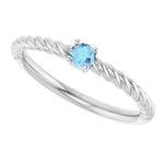 Load image into Gallery viewer, Rope Diamond Natural Aquamarine Ring