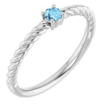 Load image into Gallery viewer, Rope Diamond Natural Aquamarine Ring