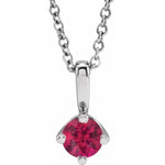 Load image into Gallery viewer, Sophisticated and Dainty Ruby Solitaire Necklace for Women