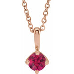 Load image into Gallery viewer, Sophisticated and Dainty Ruby Solitaire Necklace for Women