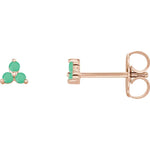 Load image into Gallery viewer, Gold Three Stone Earrings For Women