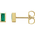 Load image into Gallery viewer, Natural emerald birthstone stud earrings