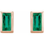Load image into Gallery viewer, Natural emerald birthstone stud earrings