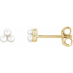 Load image into Gallery viewer, Cultured White Freshwater Pearl Stud Earrings