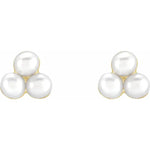 Load image into Gallery viewer, Cultured White Freshwater Pearl Stud Earrings