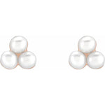 Load image into Gallery viewer, Cultured White Freshwater Pearl Stud Earrings