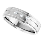 Load image into Gallery viewer, Grooved Wedding Band For Men