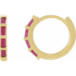 Load image into Gallery viewer, Ruby Huggie Hoop Earrings For Women