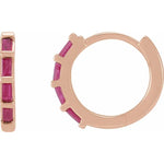 Load image into Gallery viewer, Ruby Huggie Hoop Earrings For Women