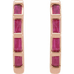 Load image into Gallery viewer, Ruby Huggie Hoop Earrings For Women