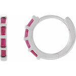 Load image into Gallery viewer, Ruby Huggie Hoop Earrings For Women