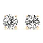 Load image into Gallery viewer, 4 Prong Round Diamond Stud Earrings