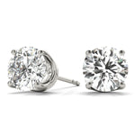 Load image into Gallery viewer, 4 Prong Round Diamond Stud Earrings