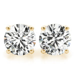 Load image into Gallery viewer, 4 Prong Gold Stud Earrings For Women